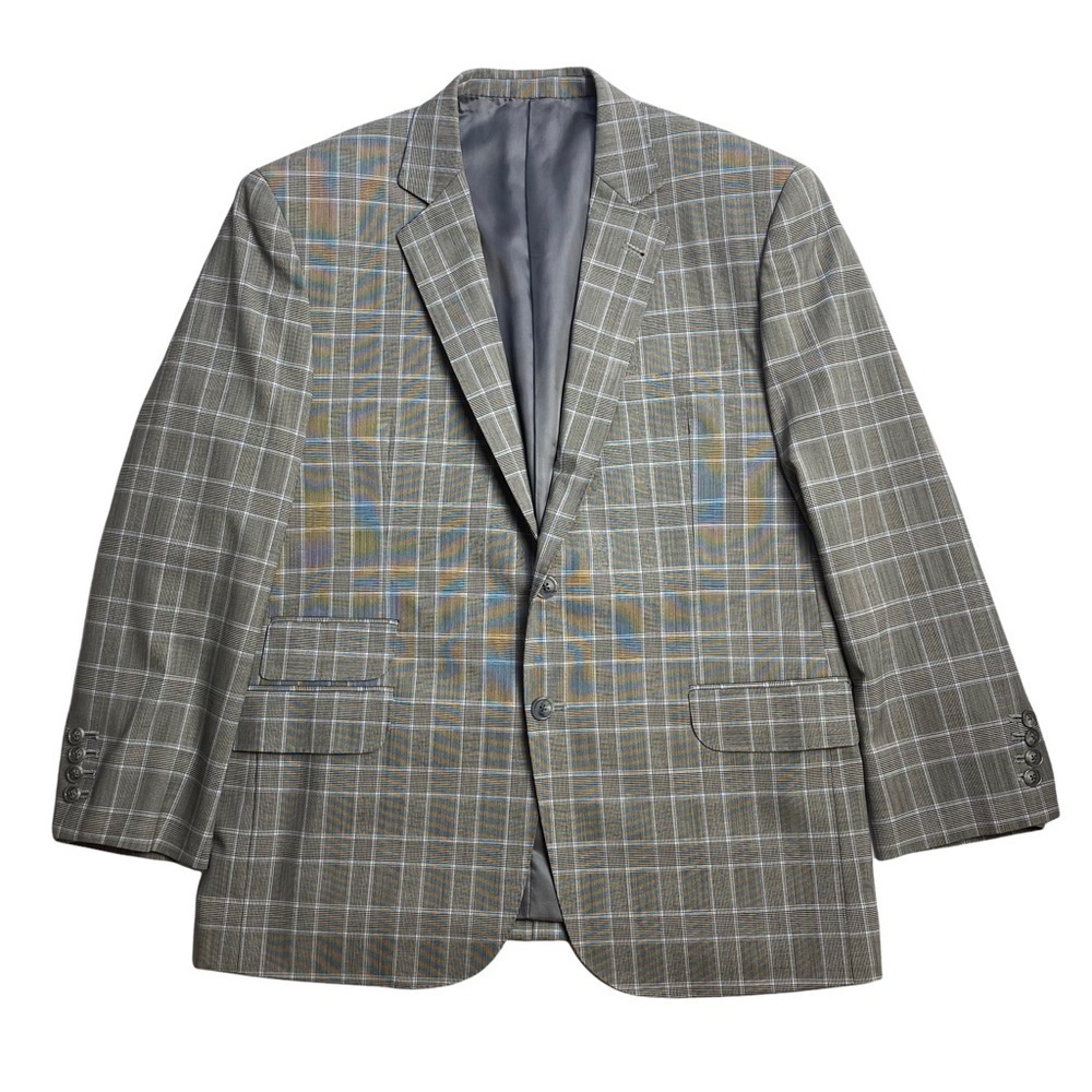 Alba Grey & Blue Plaid Cashmere two button double vent Sport Coat